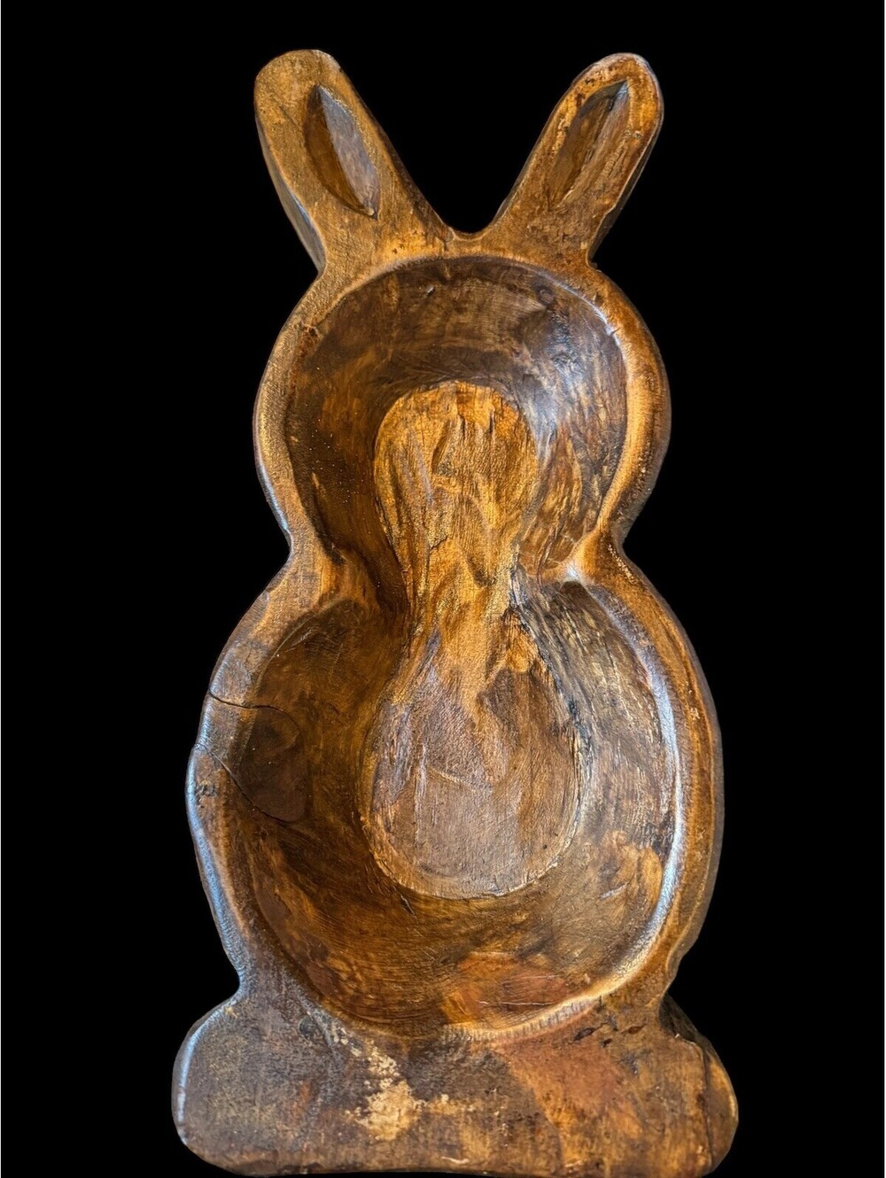 New Wood Easter Bunny Dish. Made In Maine. 14.5”L 6.5”W Unique!!